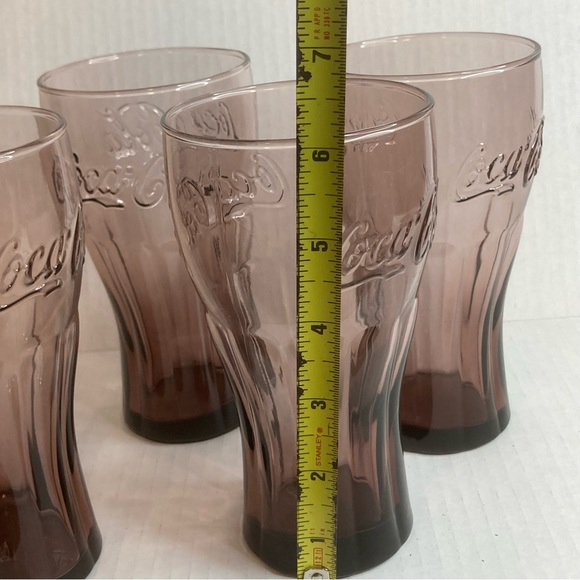 Vintage Coca-Cola purples glasses set of 4 - Picture 3 of 7